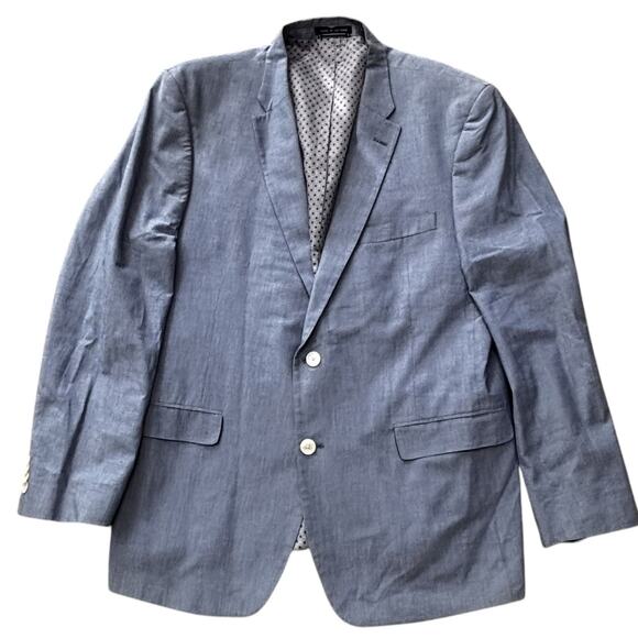 Tommy Hilfiger Blazer Men's 44R Light Blue Sports Coat 2 Button Cotton Jacket* - Picture 1 of 8